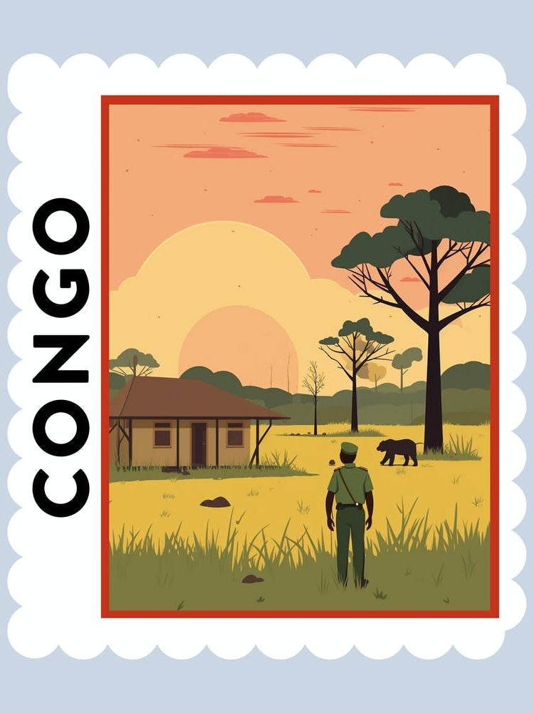 Congo Travel Stamp Poster