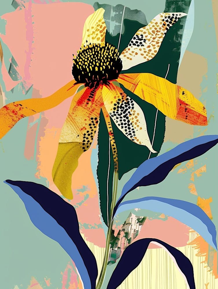 Bunte Blumenillustration Black Eyed Susan 4