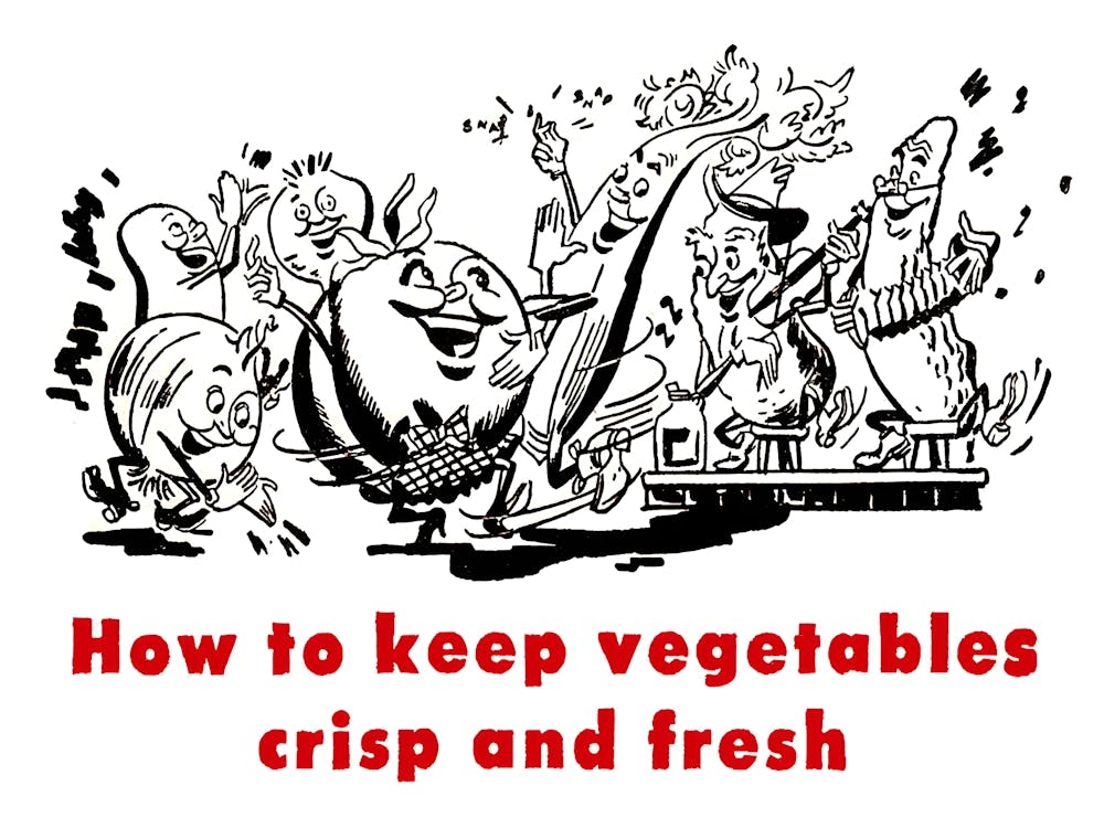 Singing Vegetables, Funny Vintage Advertising Poster