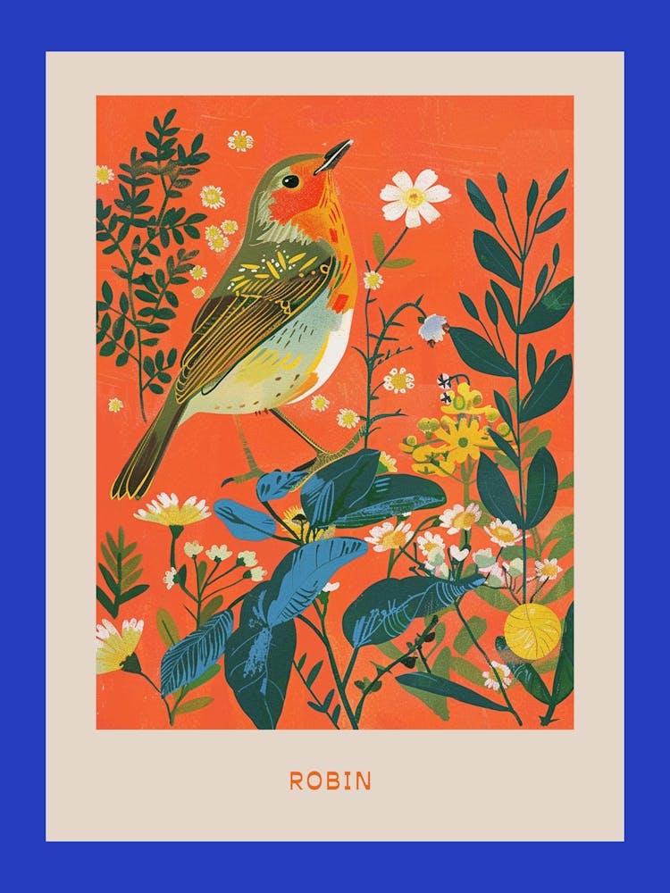 Spring Birds Poster Robin 6