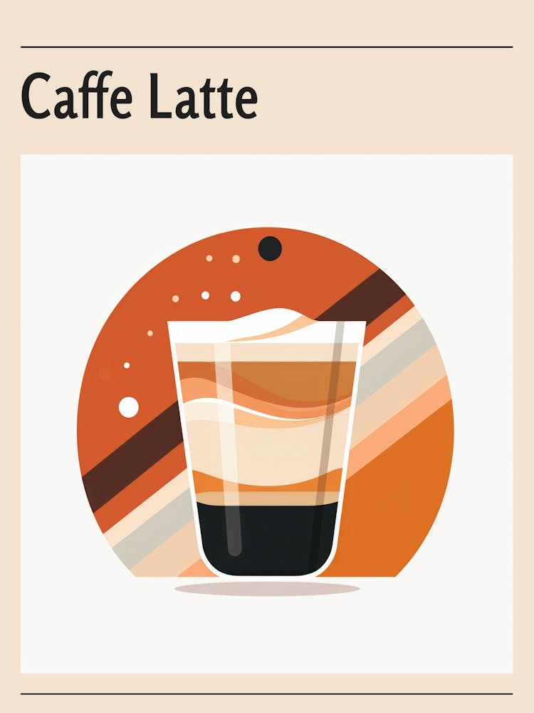 Caffe Latte Mid-Century Modern Poster