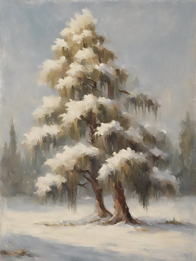 Pine Tree In Snow
