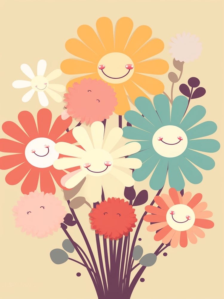 Flower Bouquet Kawaii Illustration 1
