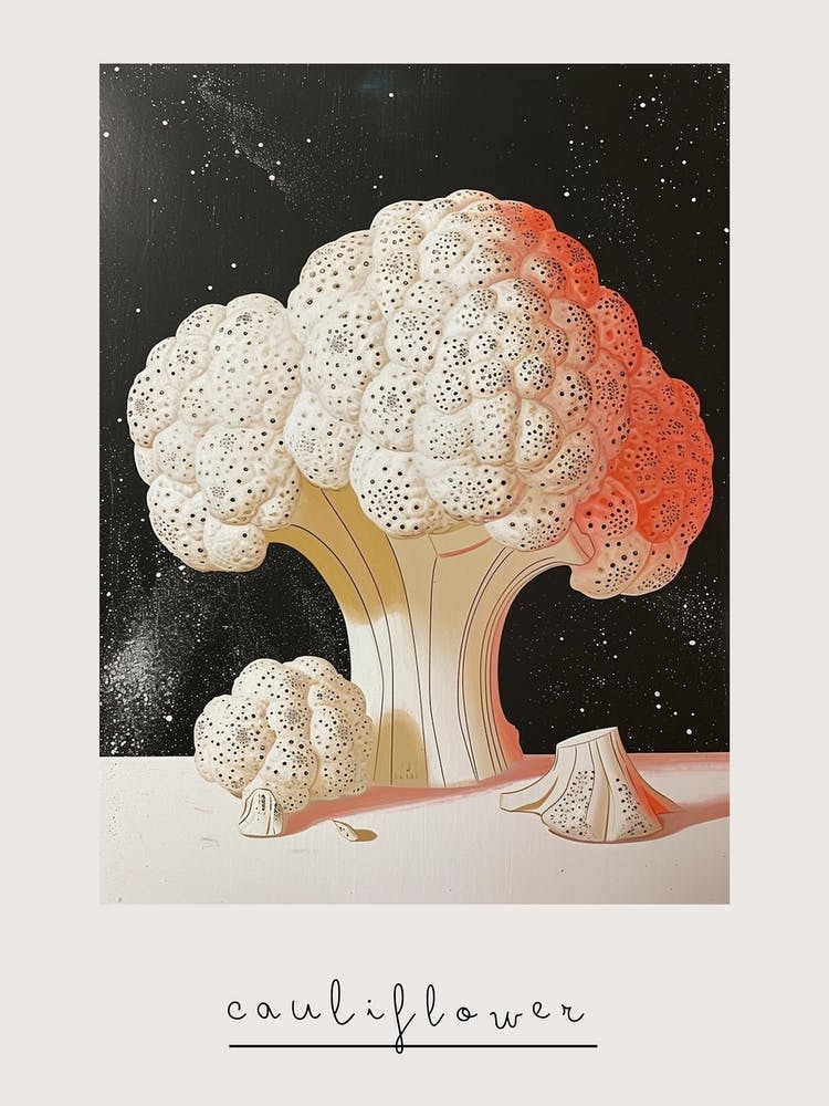 Abstract Cauliflower Art Deco Bouquet Print 1 Poster