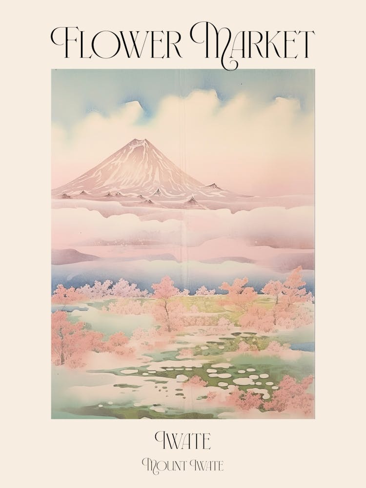 Flower Market Mount Iwate In Iwate, Japanese Landscape 2 Poster
