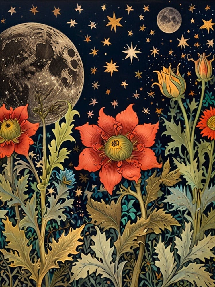 William Morris Moon And Flowers 45