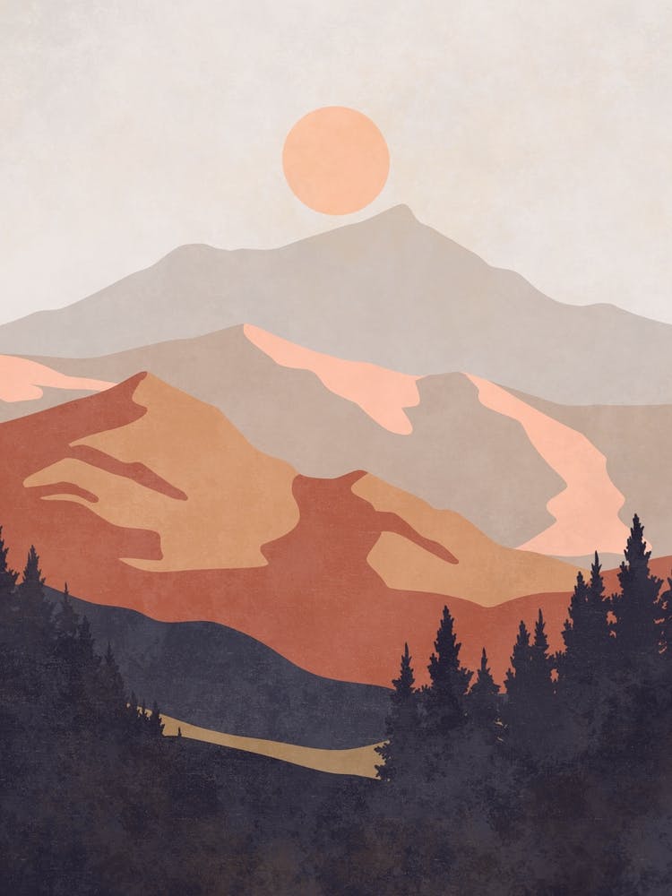 Sunset Over Mountains