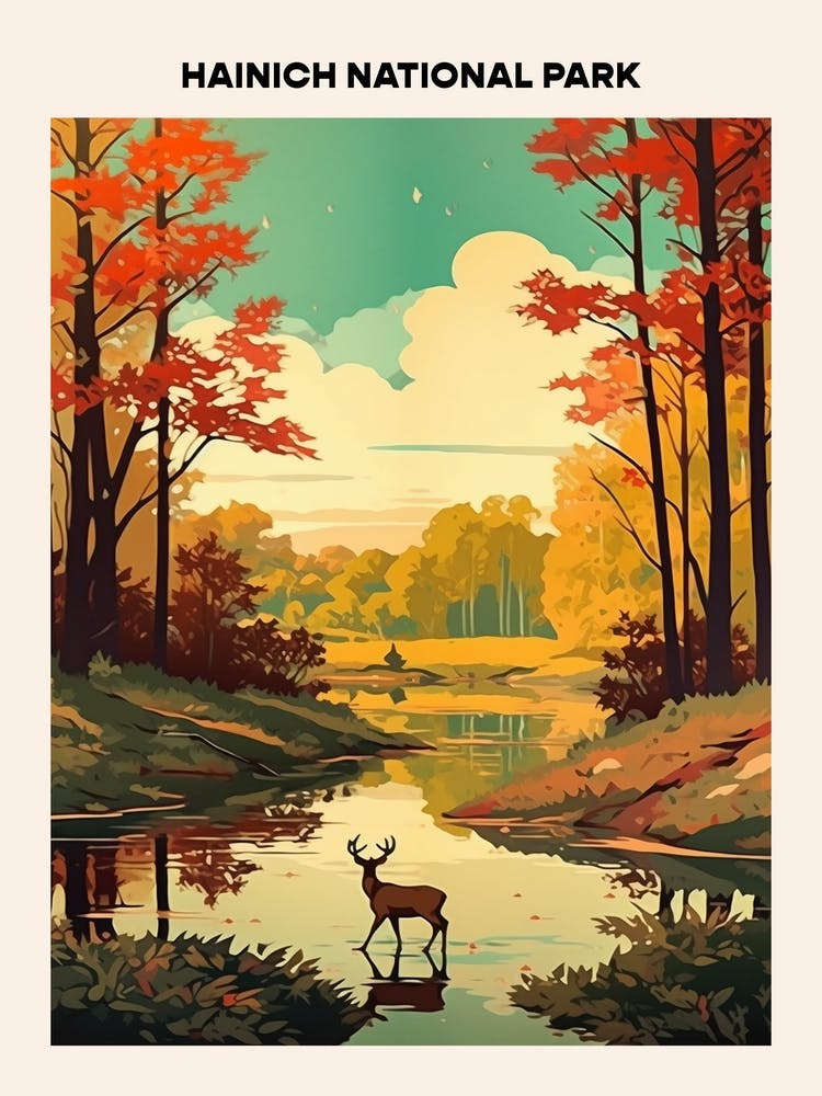 Hainich National Park Midcentury Travel Poster