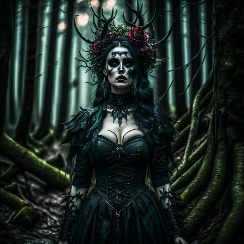 Gothic Woman In The Forest