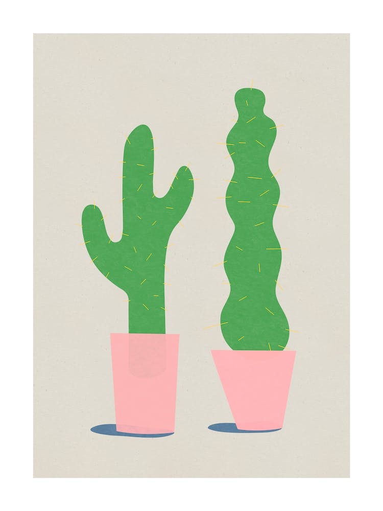 Minimal abstract botanical cactus