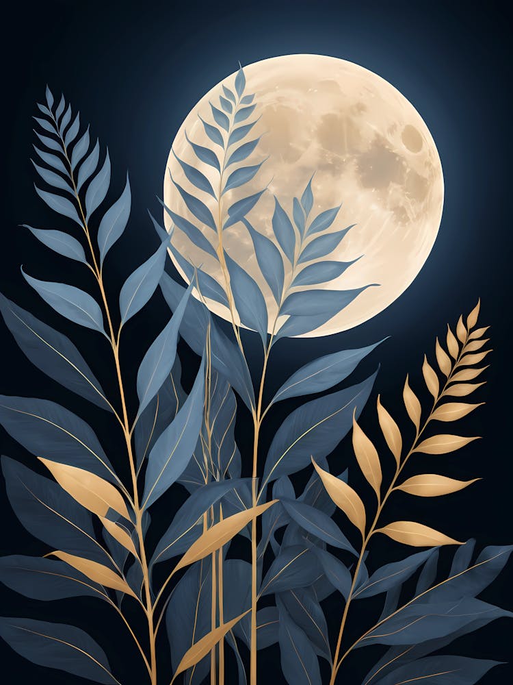 Moon And Leaves 1