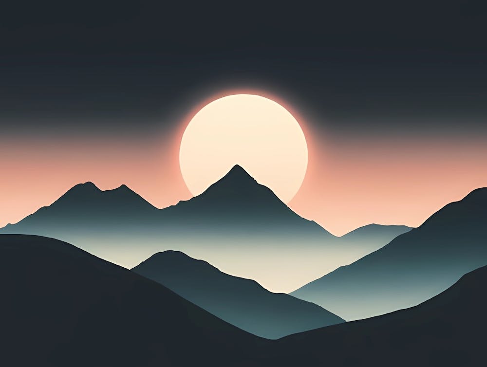 Sunset Over Mountains 1