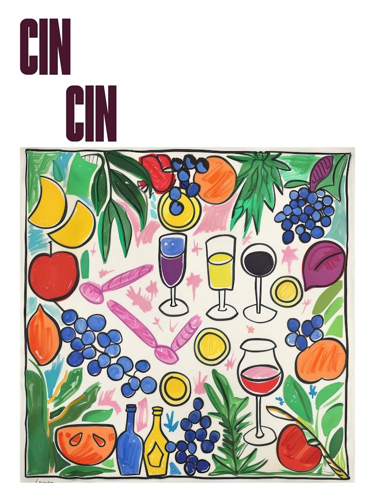 Cin Cin Poster Summer Wine Matisse Style 8