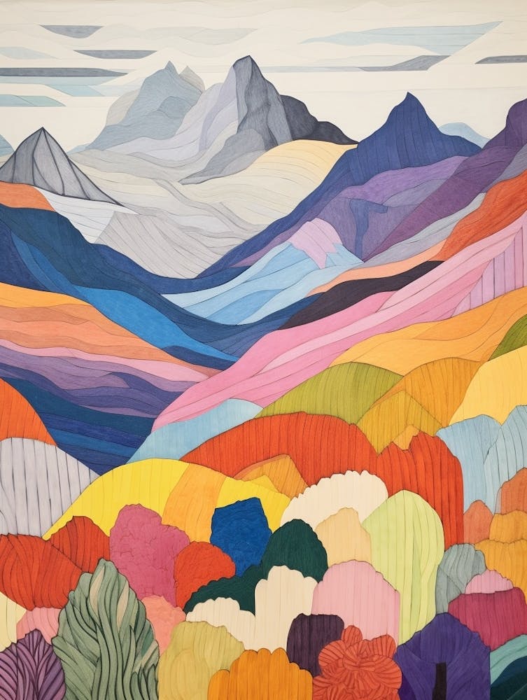 Mount Washington United States 1 Colourful Mountain Illustration
