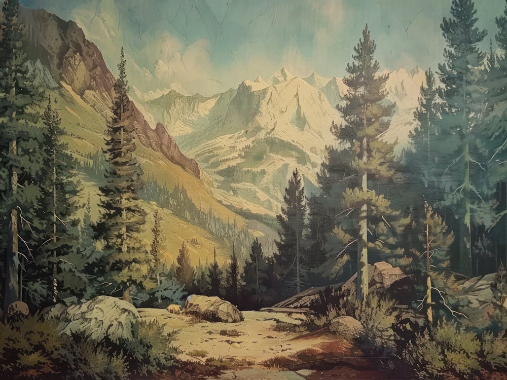 Vintage Wooded Pines 5