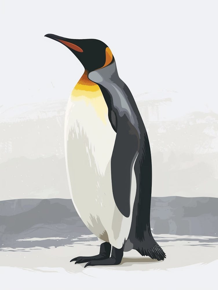 King Penguin Signy Island Minimalist Illustration 1