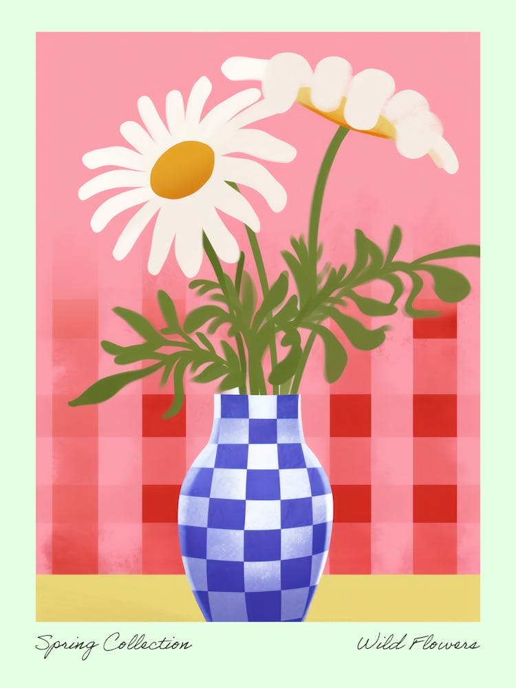 Spring Collection Wild Flowers Blue Tones In Vase 4