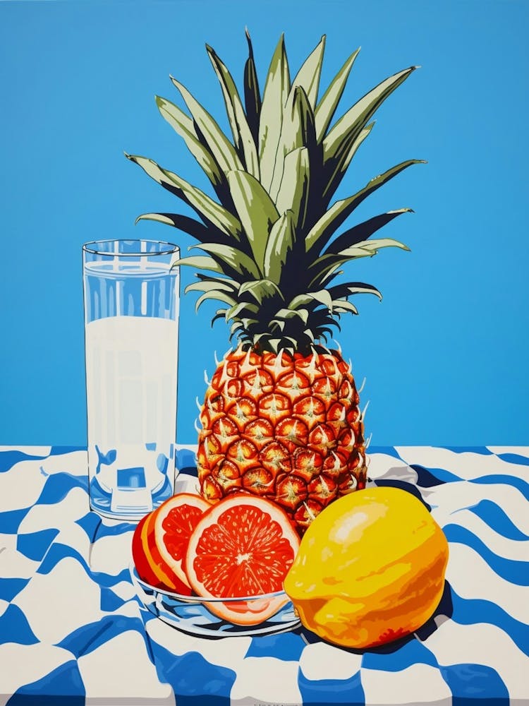 Pineapple Grapefruit Lemon Checkerboard