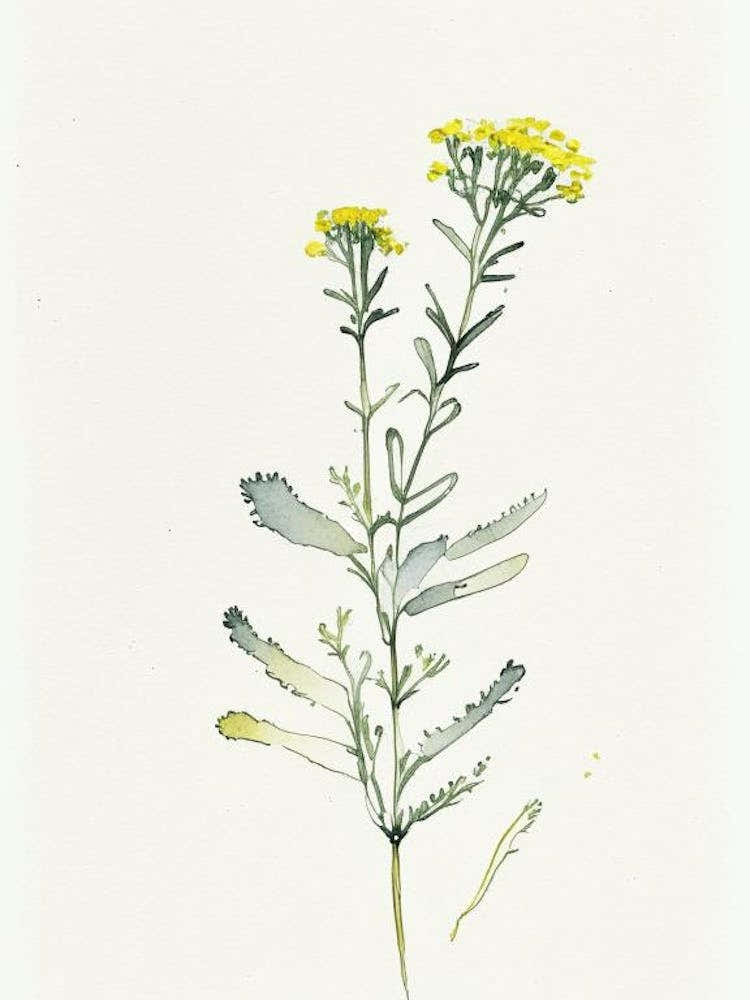 Costmary Herb Minimalist Watercolour 1