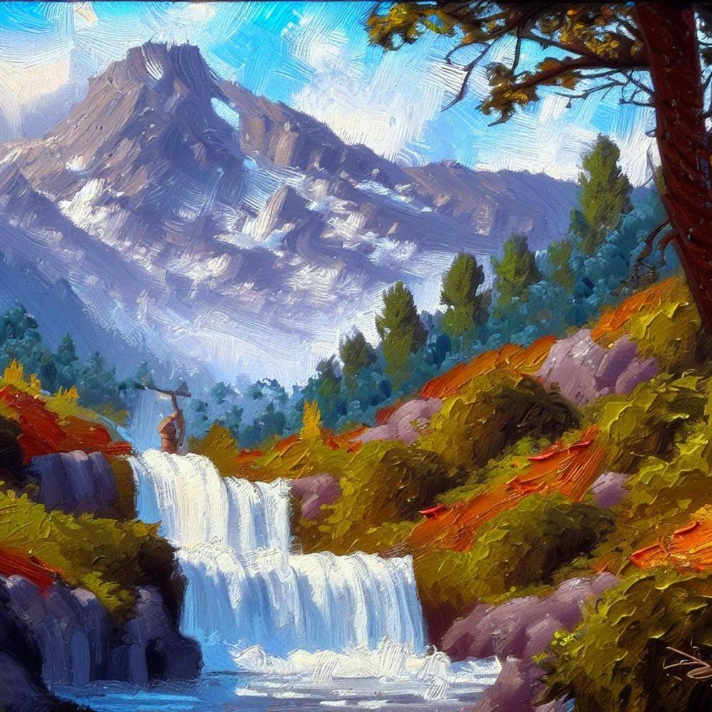 Waterfall in the mountains with stunning nature 4