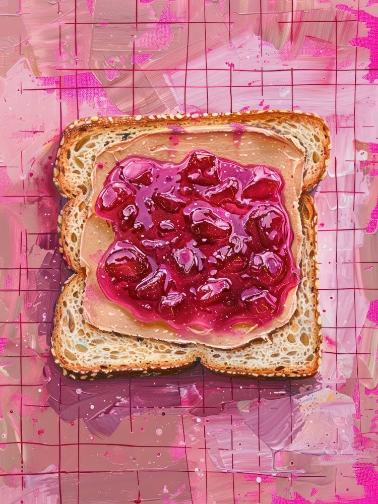Pink Breakfast Food Peanut Butter And Jelly 2