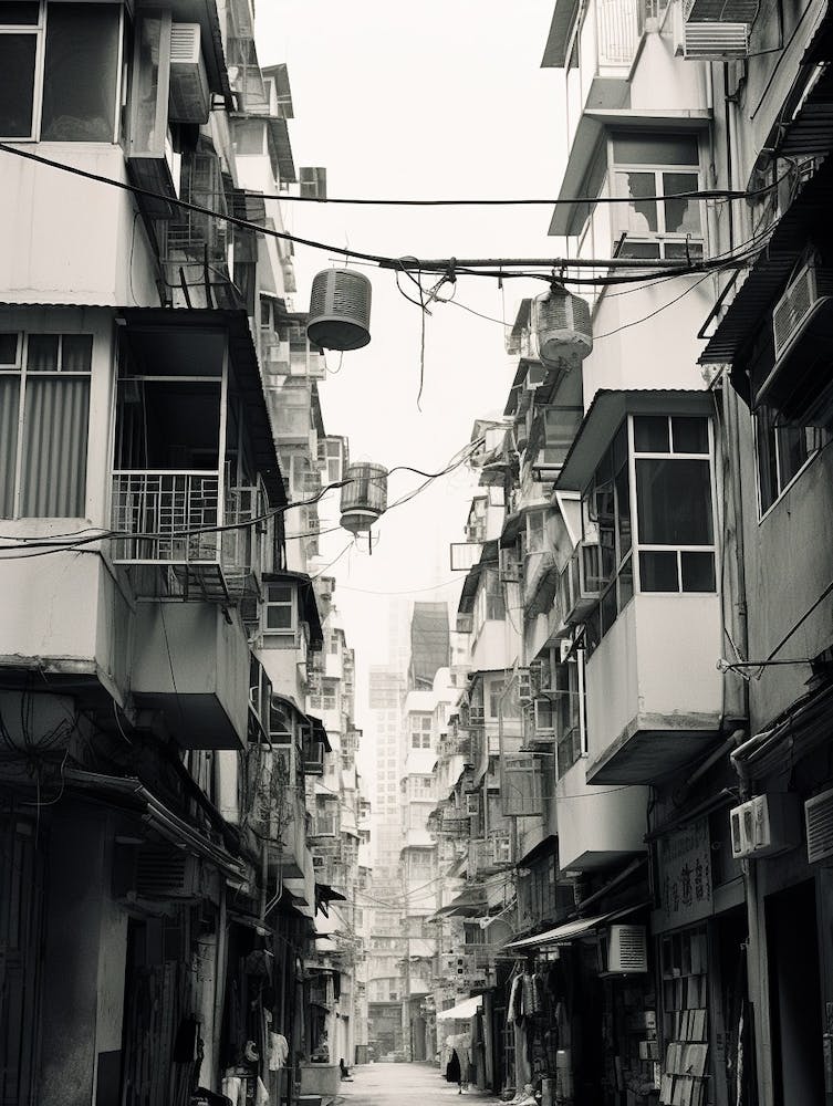 Hong Kong, China, Black And White Old Photo 3