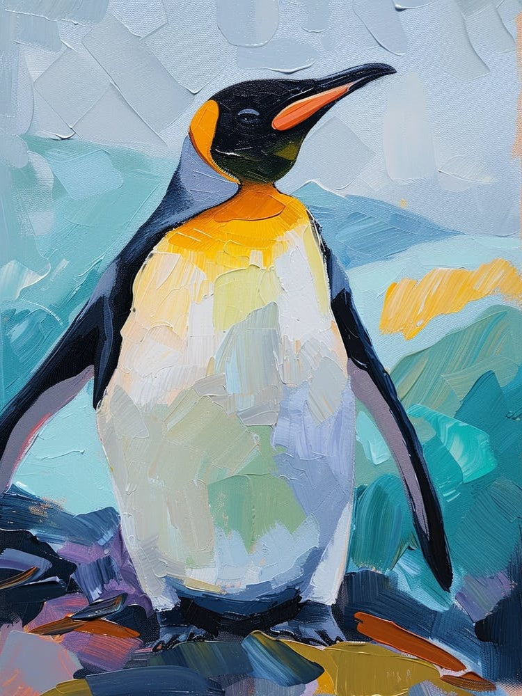 King Penguin Stewart Island Ulva Island Colour Block Painting 2