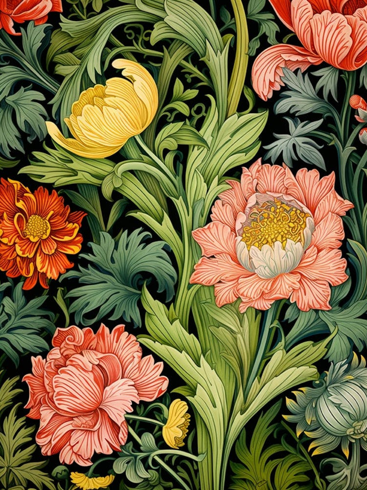 William Morris Floral Wallpaper 4