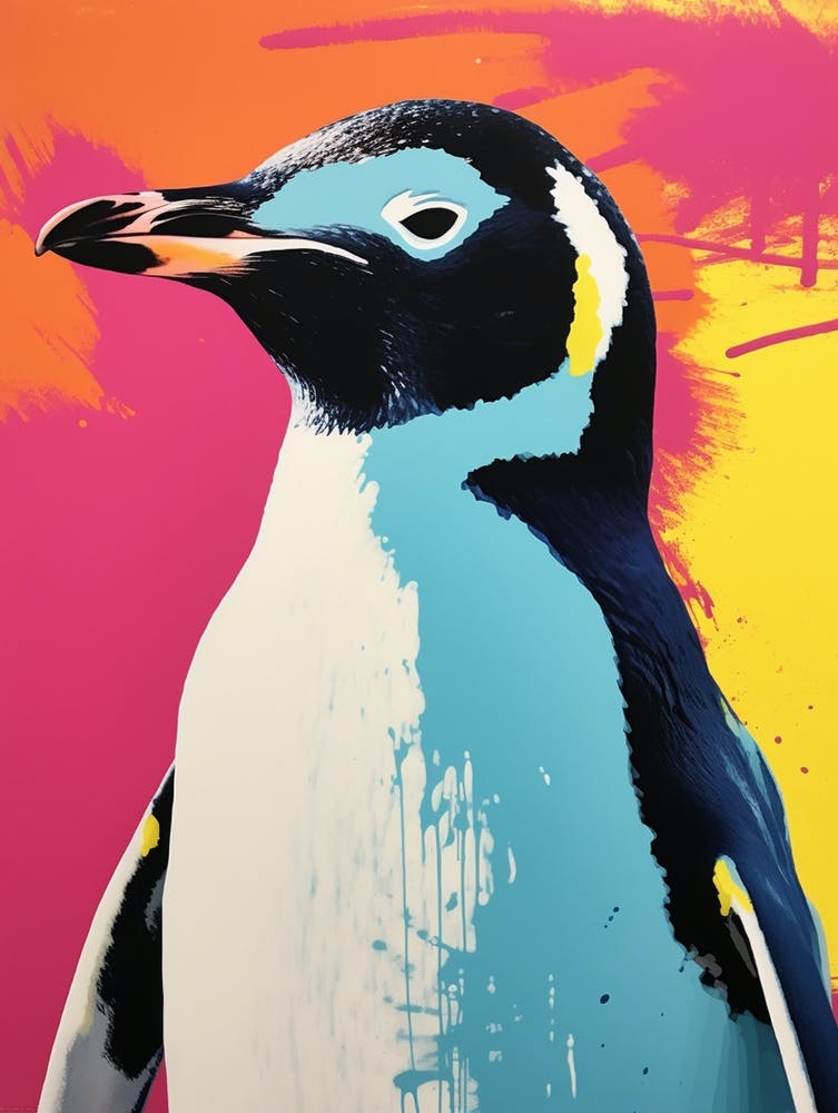 Andy Warhol Style Bird Penguin 1