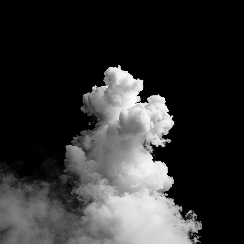 White Smoke On Black Background With Copy Space 6