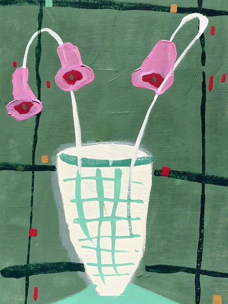 Pink Flowers In A Vase 2