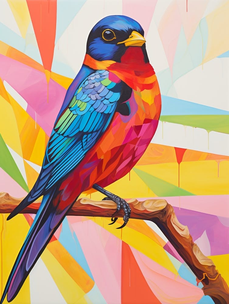 Colourful Bird Painting Barn Swallow 2