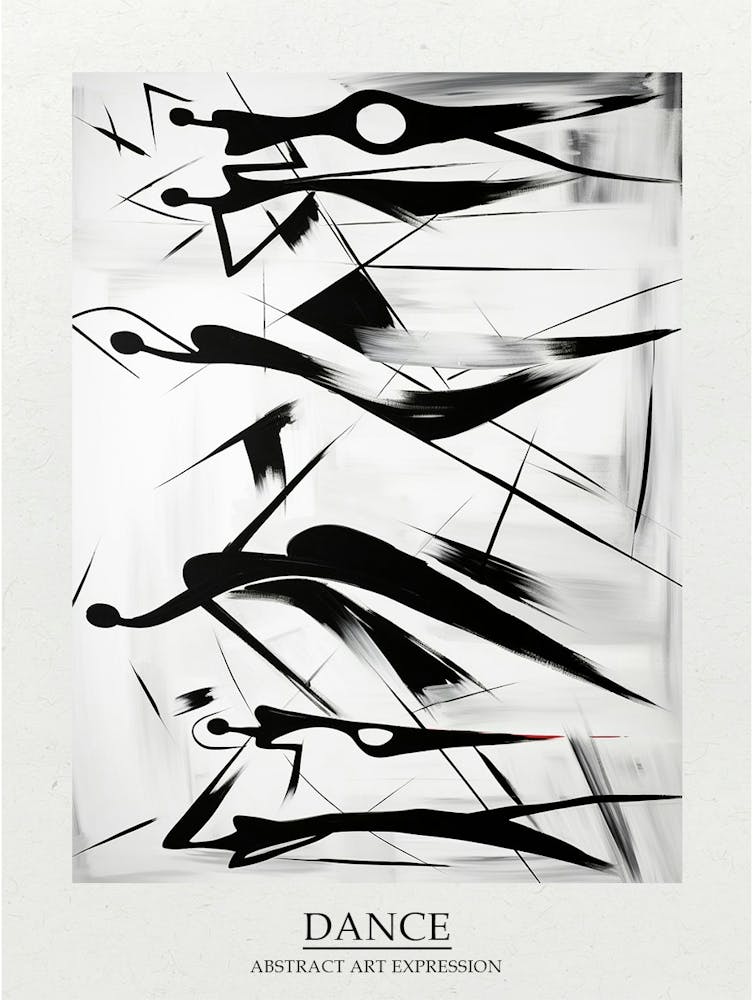 Dance Abstract Black And White 1 Poster