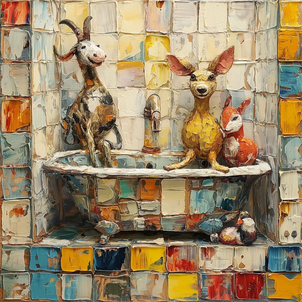 Goats In The Bath 1
