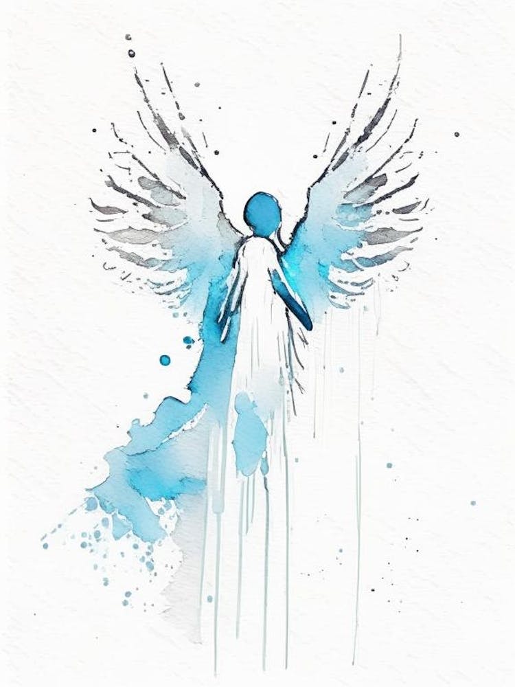 Guardian Angel 1 Symbol Minimal Watercolour