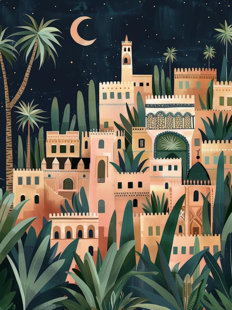 Moroccan Village At Night