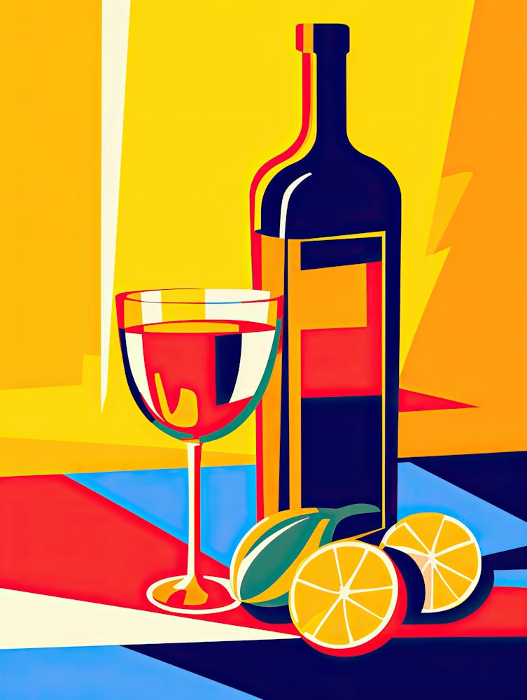 Glass Of Wine, Inspired by Matisse 1