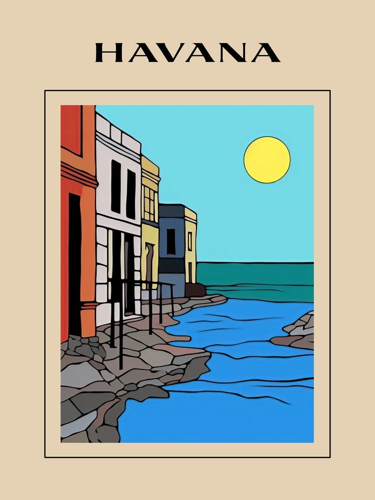 Minimal Design Style Of Havana, Cuba 2 Poster