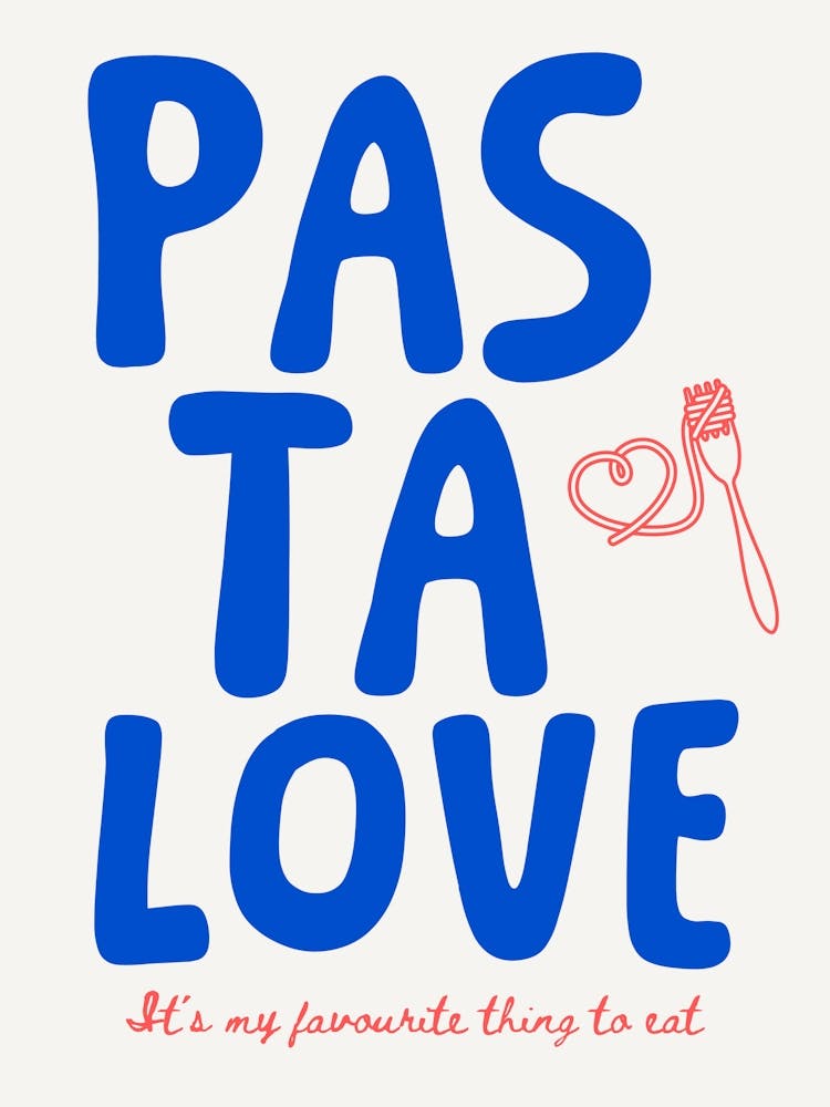 Pasta Love - blue/creme