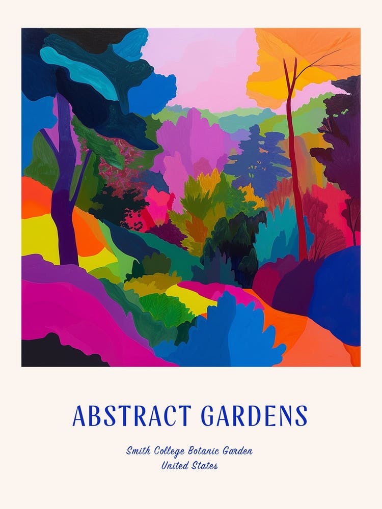 Colourful Gardens Smith College Botanic Garden Usa 1 Blue Poster