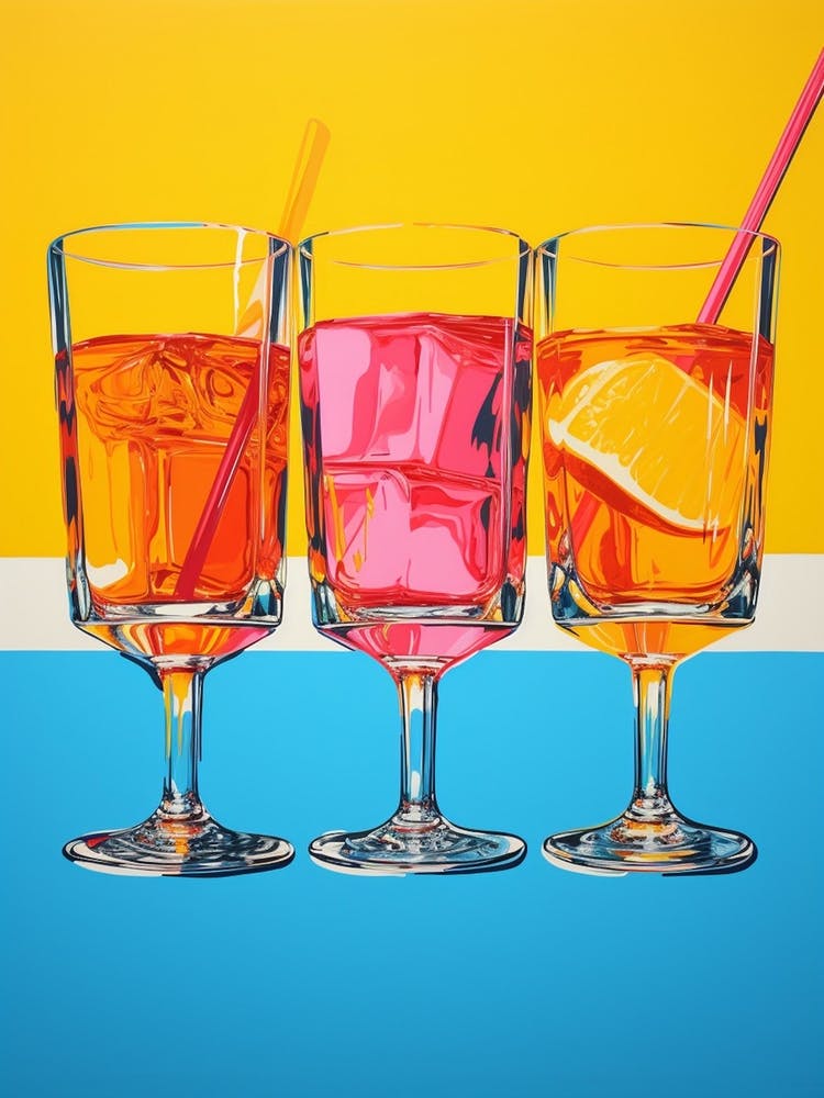 Aperol Blue Orange Pink Pop Art 3
