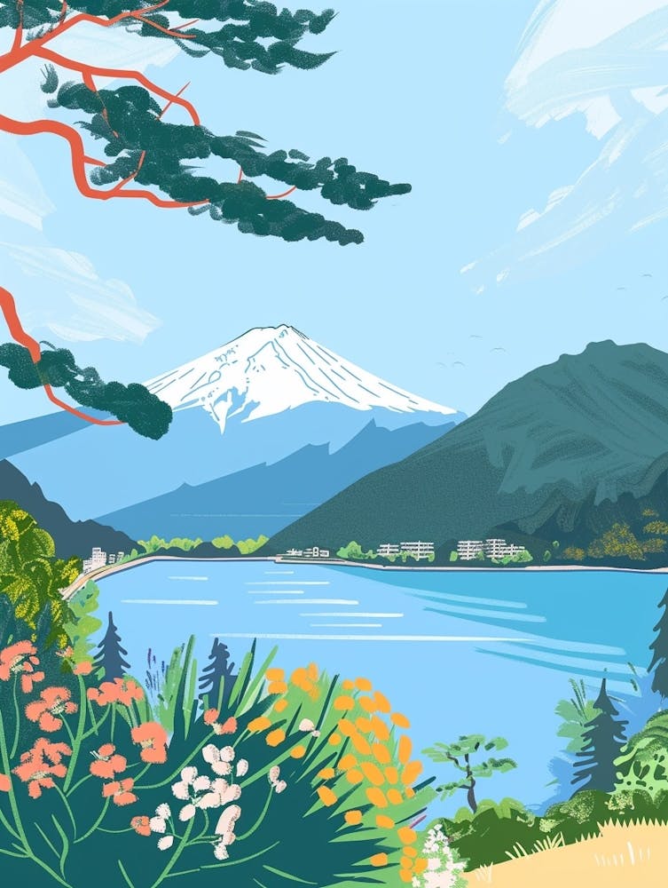 Hakone Japan 1 Colourful Illustration