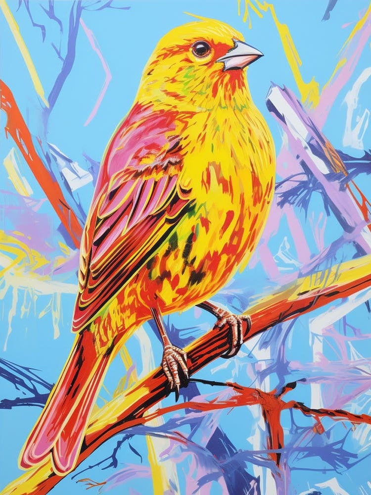 Colourful Bird Painting Yellowhammer 1