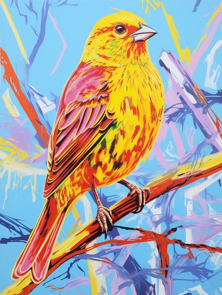 Colourful Bird Painting Yellowhammer 1