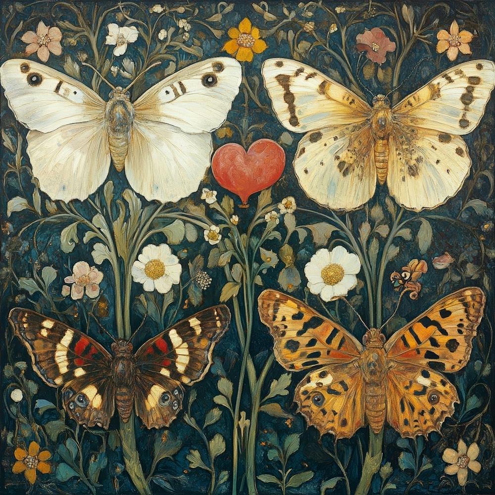 Butterflies And Flowers Art 3