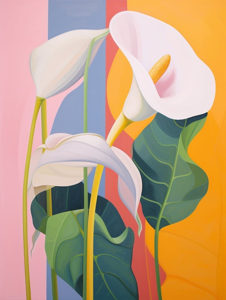 Calla Lily 1 Hilma Af Klint Inspired Pastel Flower Painting