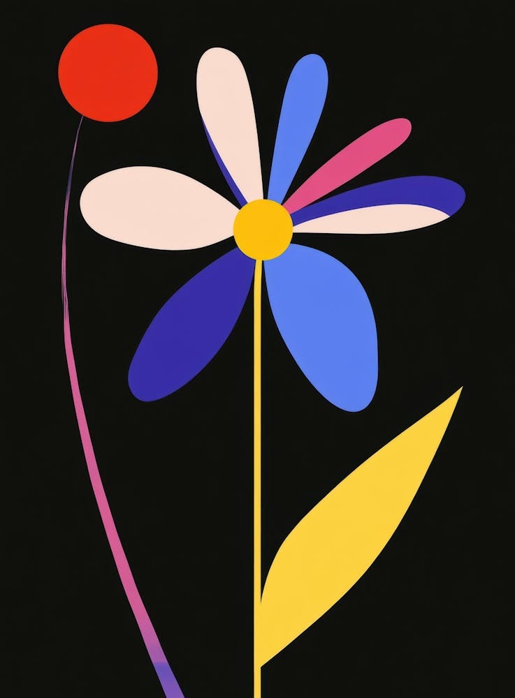 Flower on black background