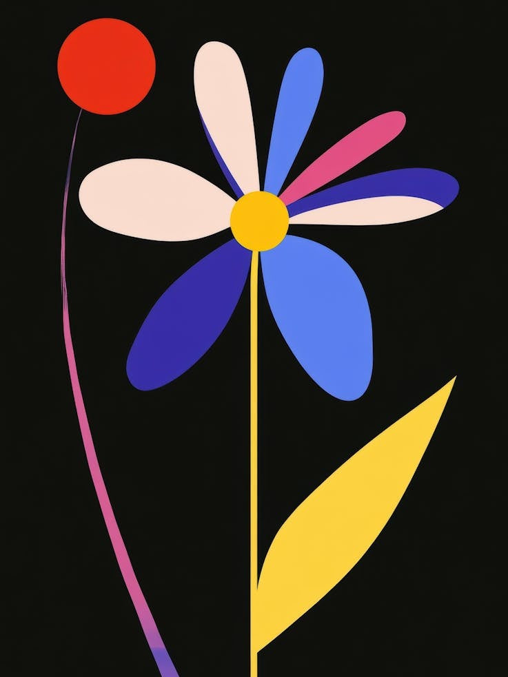 Flower on black background