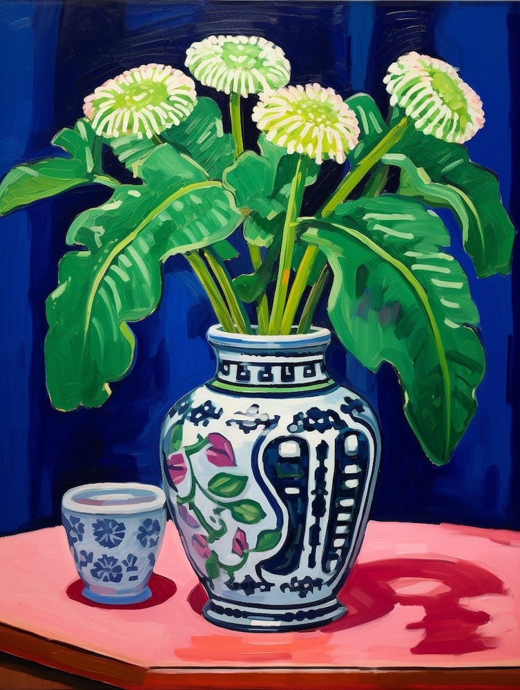 Flowers In A Vase Still Life Painting Cineraria 2