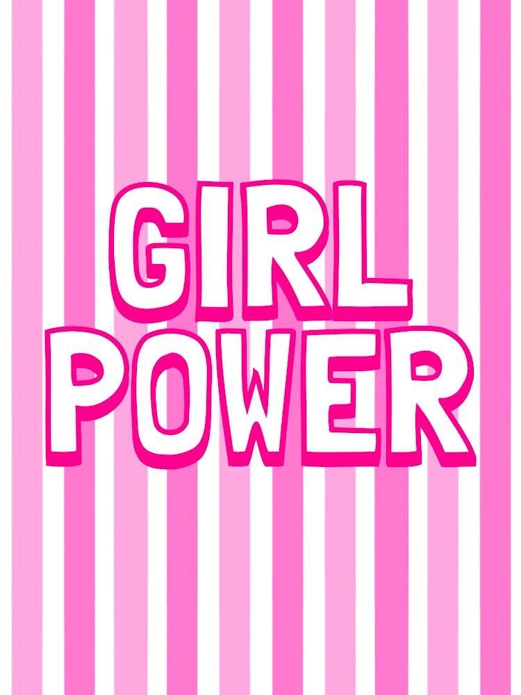 Girl Power Hot Pink Stripes